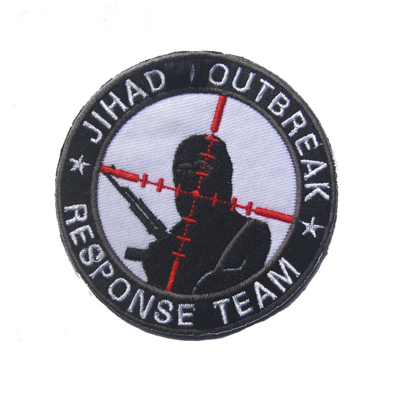 Jihad Epidemia Nhóm phản ứng thêu 3D Nhãn dán ma thuật chiến thuật Ba lô sticker Quân đội Fan cá tính Băng đeo tay tinh thần Chương miếng dán logo quần áo	
