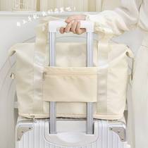 Foldable travel bag womens large-capacity fitness bag short-distance business trip luggage bag portable maternity storage bag boarding bag
