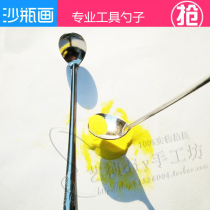 Creative diy handmade sand bottle painting production special tools Small round spoon Sand painting bottle filling color sand long handle small round spoon