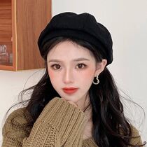 Autumn winter style Berehat pure color hat lady 2021 new fashion ocean gas mesh red small head circumference grey anise cap