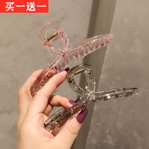 womens summer medium size plastic gripper net red clip ins super flame back scoop hair clip bath dish hair shark clip korean style