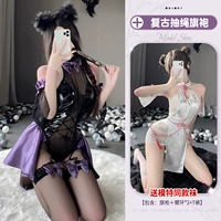 Сиреневый ретро комплект, ципао, на шнурках