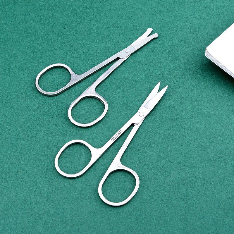 Nose trimmer man's small scissor woman with round head to cut his head with shaved cut scissors