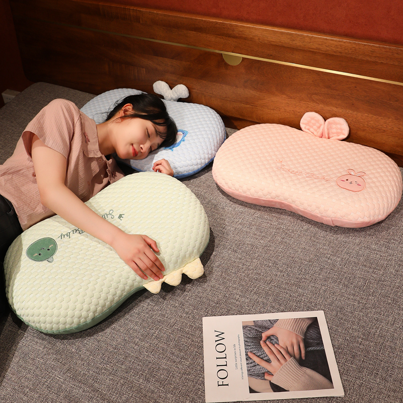 Bingdoudou Sleeping Single Pillow Summer Bed Pillow Memory Foam Removable and Washable Student Dormitory Nap Pillow for Girls