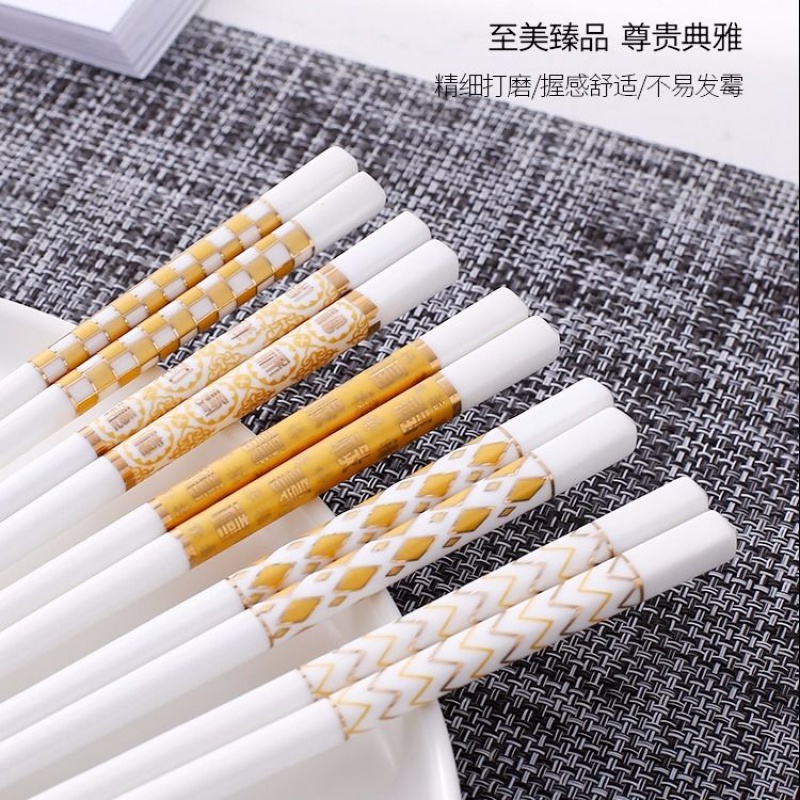 Upscale boutique mouldproof ceramic chopsticks home outfit high - temperature ceramic deformation tableware disinfection health a pair