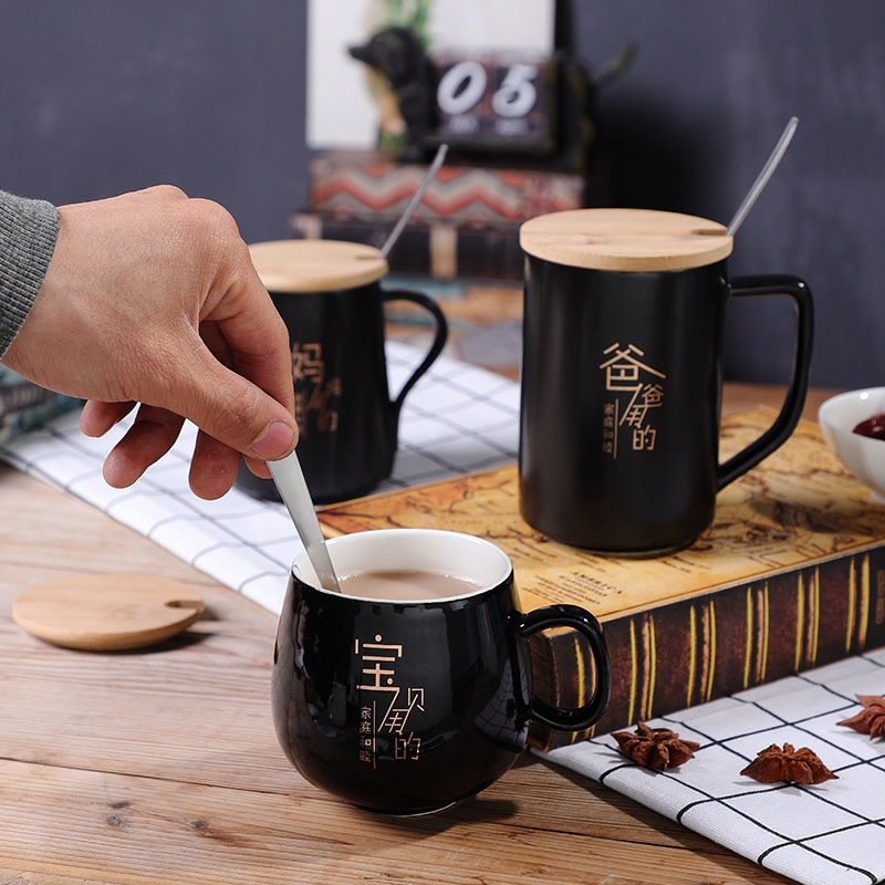 The Parent - child fictional glass pack three of four ceramic cups set environmental protection, household mother - child cup mark cup