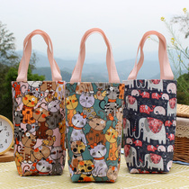 98 caliber cup set waterproof Cup bag canvas glass insulated water bottle bag cover portable simmered beaker