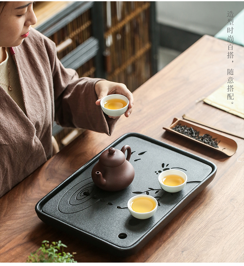 By full ceramic tea tray was large round water kung fu tea tray was contracted dry tea tea sea home