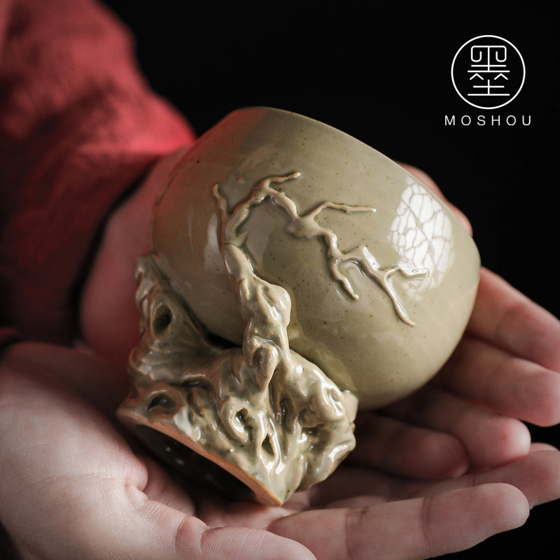 Inkun - Shu Pure Hand Kin Master Cup Rough Pottery Cup Coal Cup Ceramic Cup Single Cup