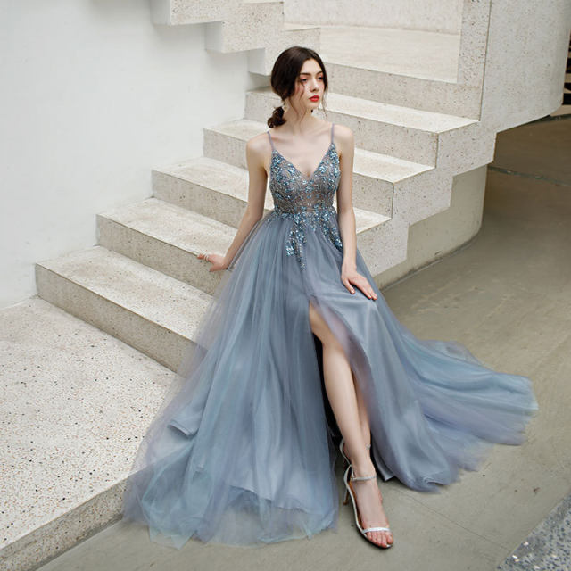 French high-end dress 2022 new bride toast dress dinner annual meeting catwalk host art test evening dress