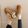 Fleece-Lined High-Top Sneakers for Women, Winter Warm Anti-Slip Snow Boots, 2025 New Thick-Soled Versatile Furry Cotton Shoes
