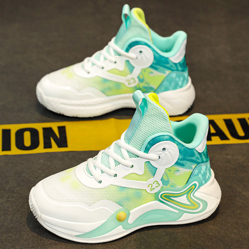 Brand Boys' Shoes 2025 Spring New Kidsren's Sports Shoes Big Kidsren's Non-Slip Boys Mesh Basketball Shoes Students