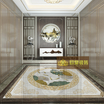 New Chinese-style Entrance Parquet Tiles 800x800 Villa Self-Built House Entrance Door Ground Genguan Living-room Styling floor tiles