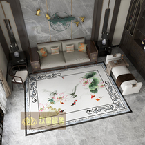 New living room parquet floor tiles 800x800 Chinese style villa hall pattern styling brick into the family Xuanguan tile