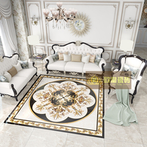 Brief Eu Style Villa Living Room Parquet Floor Tiles Upscale Furnishing Ground Floor Brick into the house Entrance Doors Over Hall Styling Tiles