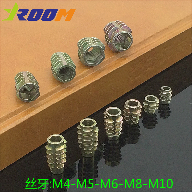 Zinc alloy no-medium internal and external tooth nut trapezoidal nut pre-embedded nut furniture with nut sehole nut