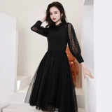 Черное зимнее вечернее платье, подходит для подростков, подарок на день рождения, яркий броский стиль