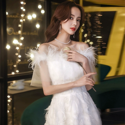 Вечернее платье, белая элитная юбка, подходит для подростков, коллекция 2023, открытые плечи