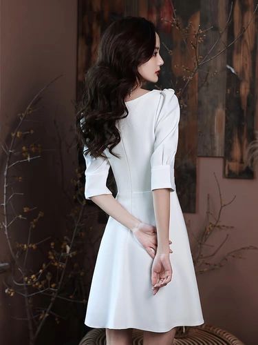 Белое вечернее платье, юбка, свадебное платье, подходит для подростков, французский стиль