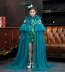 Xinruhe màu xanh lá cây sequins với khăn choàng hai mảnh váy catwalk trẻ em nữ trang phục biểu diễn T sân khấu piano khuyến mãi sinh nhật - Váy trẻ em