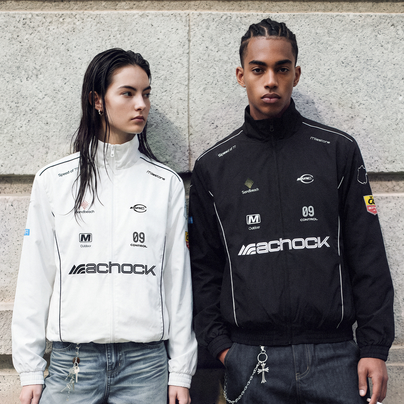Achock's New Autumn Product, Cleanfit Retro Racing Suit, Water-Repellent, Anti-Static, Stand-Up Collar Windbreaker Jacket Achock's New Autumn Product, Cleanfit Retro Racing Suit, Water-Repellent, Anti-Static, Stand-Up Collar Windbreaker Jacket
