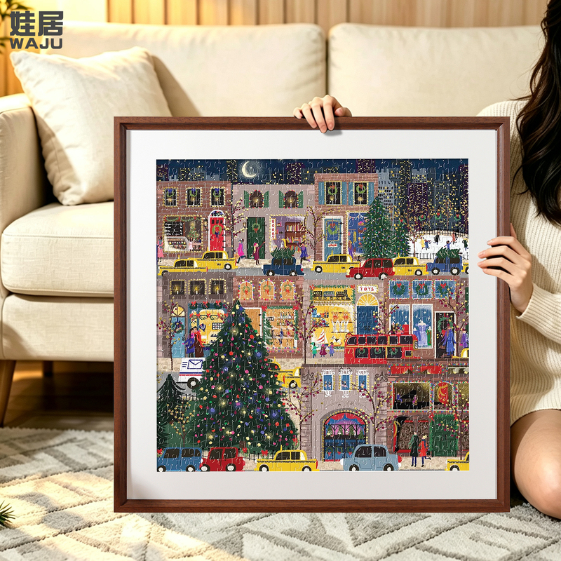 Galison Winter Light Puzzle Photo Frame Christmas Solid Wood Square Picture Frame Mounting Cardboard DIY Holiday Gift Empty Frame Galison Winter Light Puzzle Photo Frame Christmas Solid Wood Square Picture Frame Mounting Cardboard DIY Holiday Gift Empty Frame