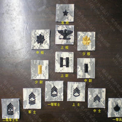 A complete set of ACU embroidered Velcro badges, badges and armbands