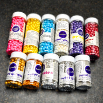 Cake decoration sugar beads 2-6 5mm white baking mousse dessert table dress accessories edible color sugar slices