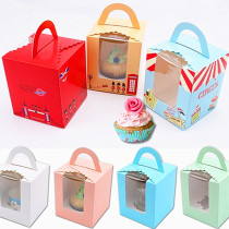 Single mafen box window maffen Cup paper cup cake box portable wood chaff Cup box single dessert box packaging