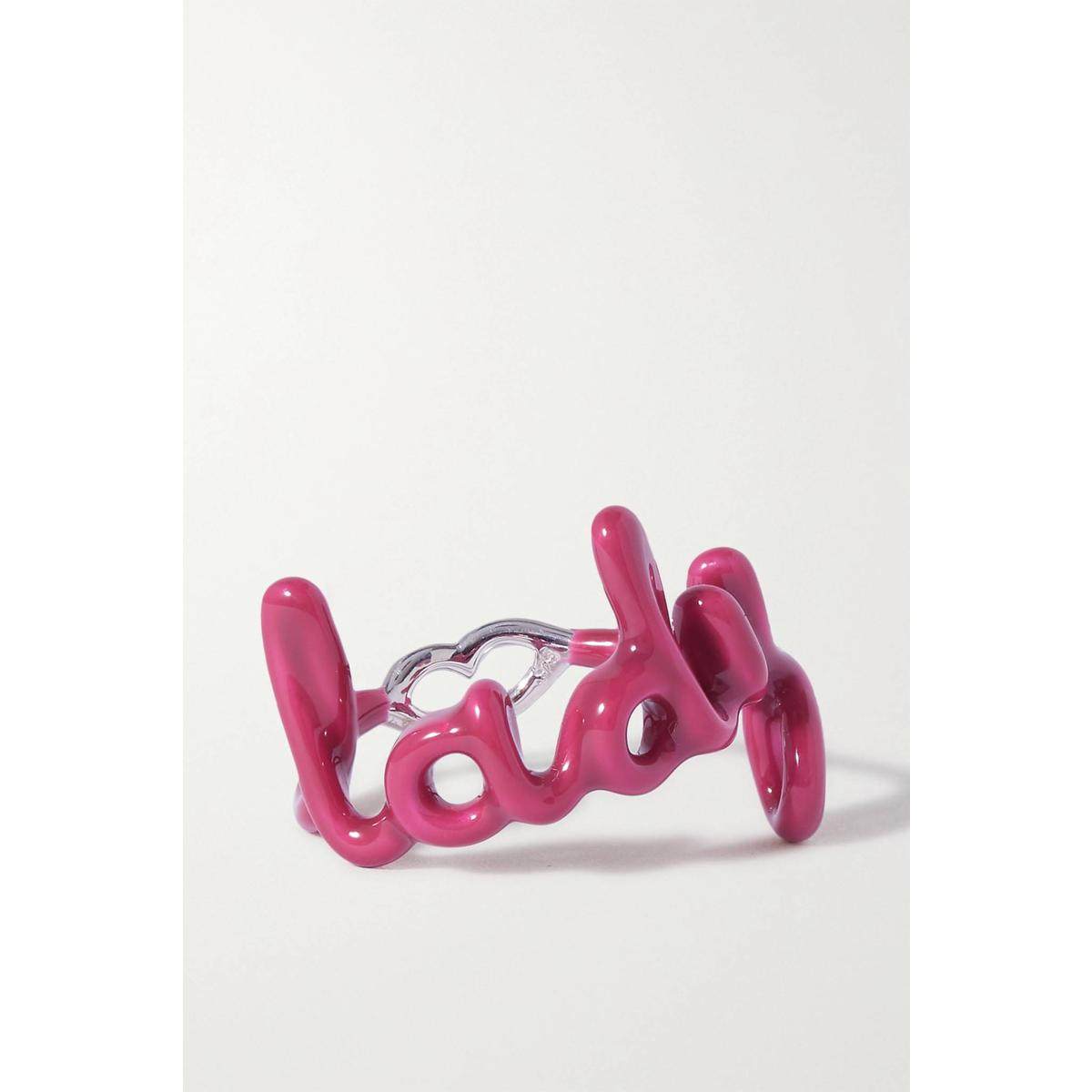 HOTLIPS BY SOLANGE LAVER SILVER ENAMEL RING 2022 NEW SPRING SUMMER LADY LUXURY