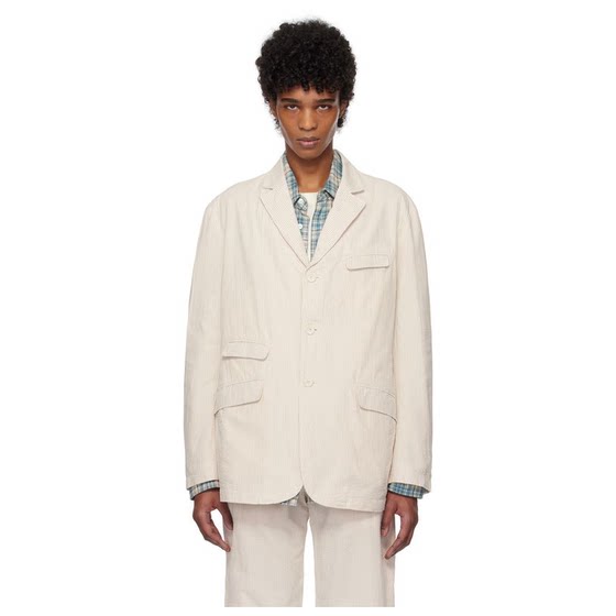 
engineered garments beige white Andover blazer men