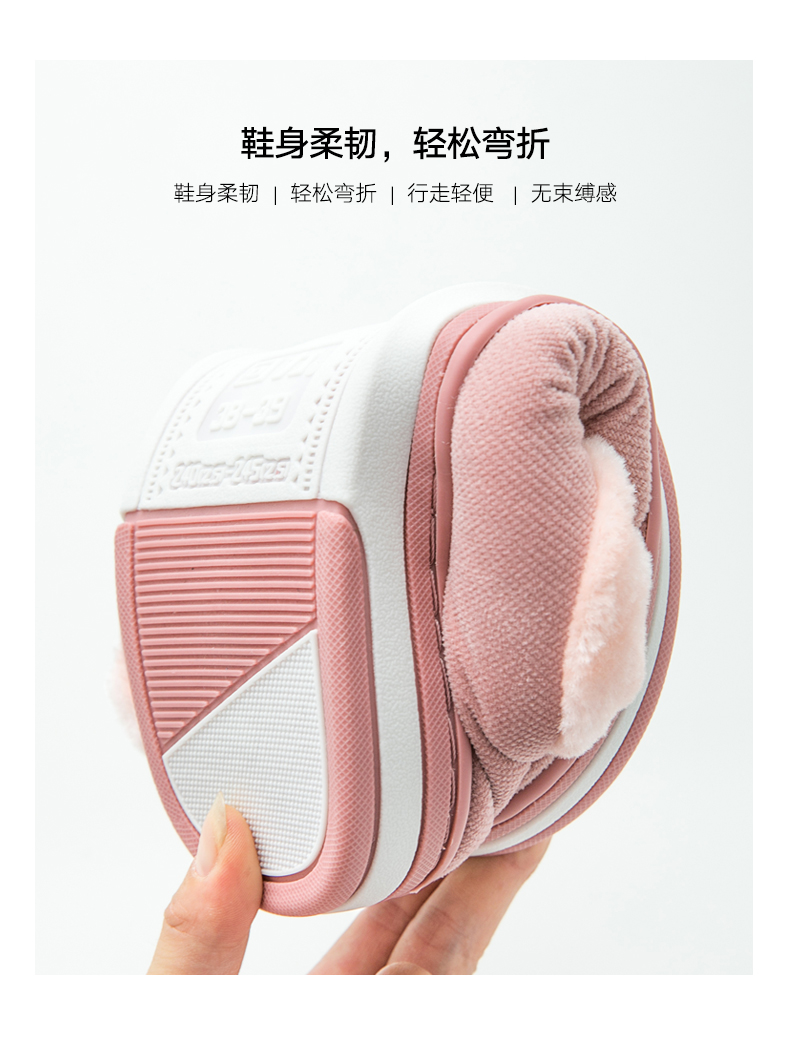 Kéo trở lại túi trong nhà với dép bông nữ ở nhà dày dưới ấm đôi giày cotton nữ nhà nam dép len mùa đông dep long di trong nha
