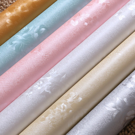 New waterproof warm plain print bedroom wall paper self-adhesive wallpaper living room dormitory room renovation sticker