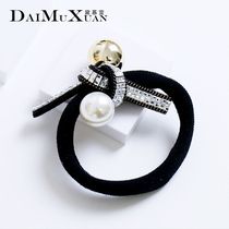 Hair circle female simple Korean pearl leather band hair ornaments can be used as a bracelet head rope Face wash hair band net red ins headdress