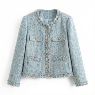 Outlets счетчик Вэй, девушка, которая выходит из туалета [ТК серия Полем ветер толстый твид краткое модель пальто куртка Весна 2026 г.