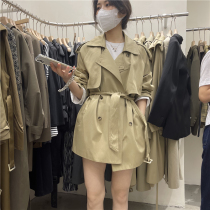 F THREE autumn 2021 New thin Korean version loose belt windbreaker coat small man ins83013