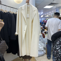 13 lines 2021 autumn new allo double-sided cashmere coat women knee temperament woolen long suit jacket 025