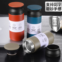 Creative Korean fresh portable stainless steel thermos cup male and female students Harajuku car accompanying coffee cup lettering