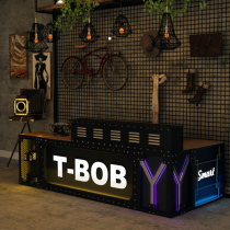 Industrial style cashier counter Cafe Milk tea shop Creative front desk Internet cafe Retro corner restaurant Bar bar Bar