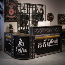 Retro cashier Industrial style bar cabinet Wrought iron front desk bar bar Milk tea shop Cafe Restaurant Net red shop