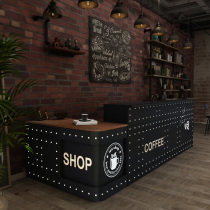 Retro industrial style cashier Shop Restaurant Front desk Reception desk Bar table Bar table Corner milk tea shop counter