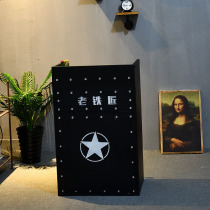 loft Wrought iron bar table Front desk Small simple restaurant cashier retro industrial style milk tea shop reception desk