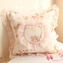 Pillow case Princess fabric lace pillowcase cushion cover European sofa cushion cover car waist pillow