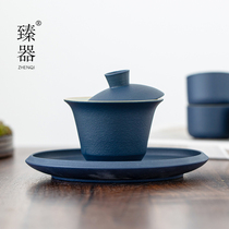 Zhenji Japanese Sancai bowl coarse pottery large tea bowl single kung fu tea set Tea Cup home tea maker