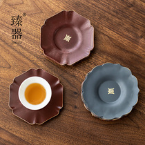 Zhenyou pure copper purple sand raising pot tea tray tea cup cushion tea pot pad tea ceremony kung fu tea set accessories zero match