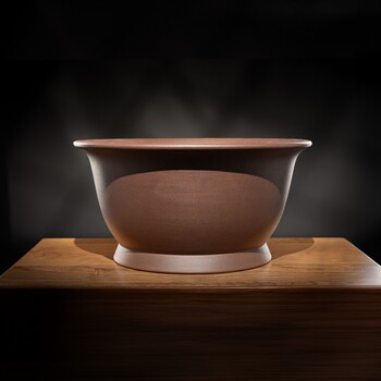 New high-end boutique famous huang haisong extra large oval waist round large round mouth seiko high-quality purple sand bonsai pot