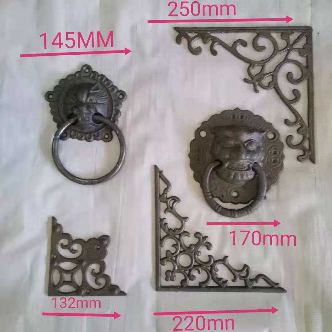 木製ドアハンドル 木製ドアコーナーフラワー 鉄製ドアライオンヘッド 鉄製ドアコーナーフラワー 鉄製窓アクセサリー 窓アクセサリー 鉄製アートタイガーヘッドLSプル