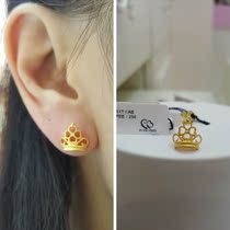 Hong Kong pinkbox counter ornaments jewellery Crown single earrings stud earrings