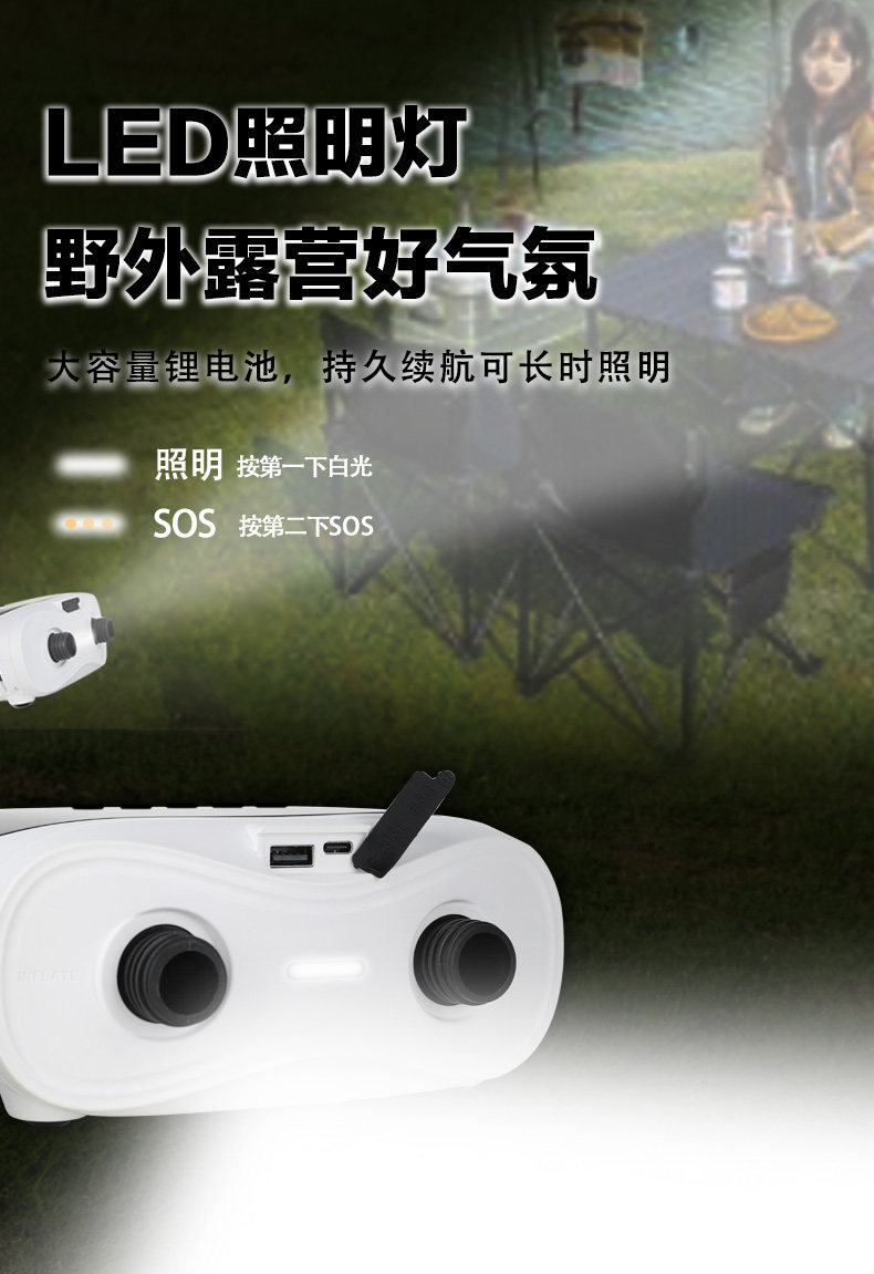 Насос sup浆板皮划艇橡皮艇冲锋舟桨板户外便携无线高压充气泵12v车载 No brand