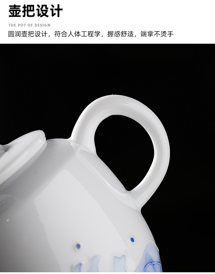 Pole element | kung fu teapot household ceramics single pot pot of tea set in hand pot of towing dry mercifully all the plates